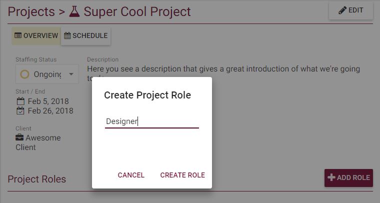 Project Pad Name a Project Role