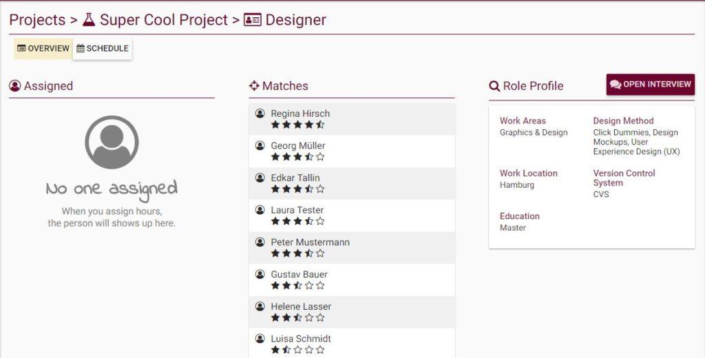 Project Pad Project Role Matches